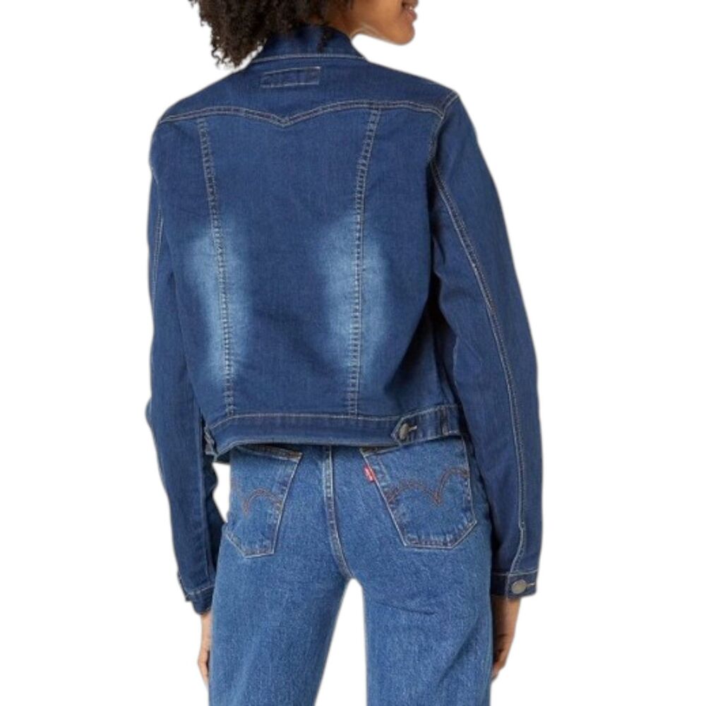 V.I.P. by YDX Smart Jeans Women’s Cropped Denim Jacket Medium Blue Jean - Picture 2 of 11